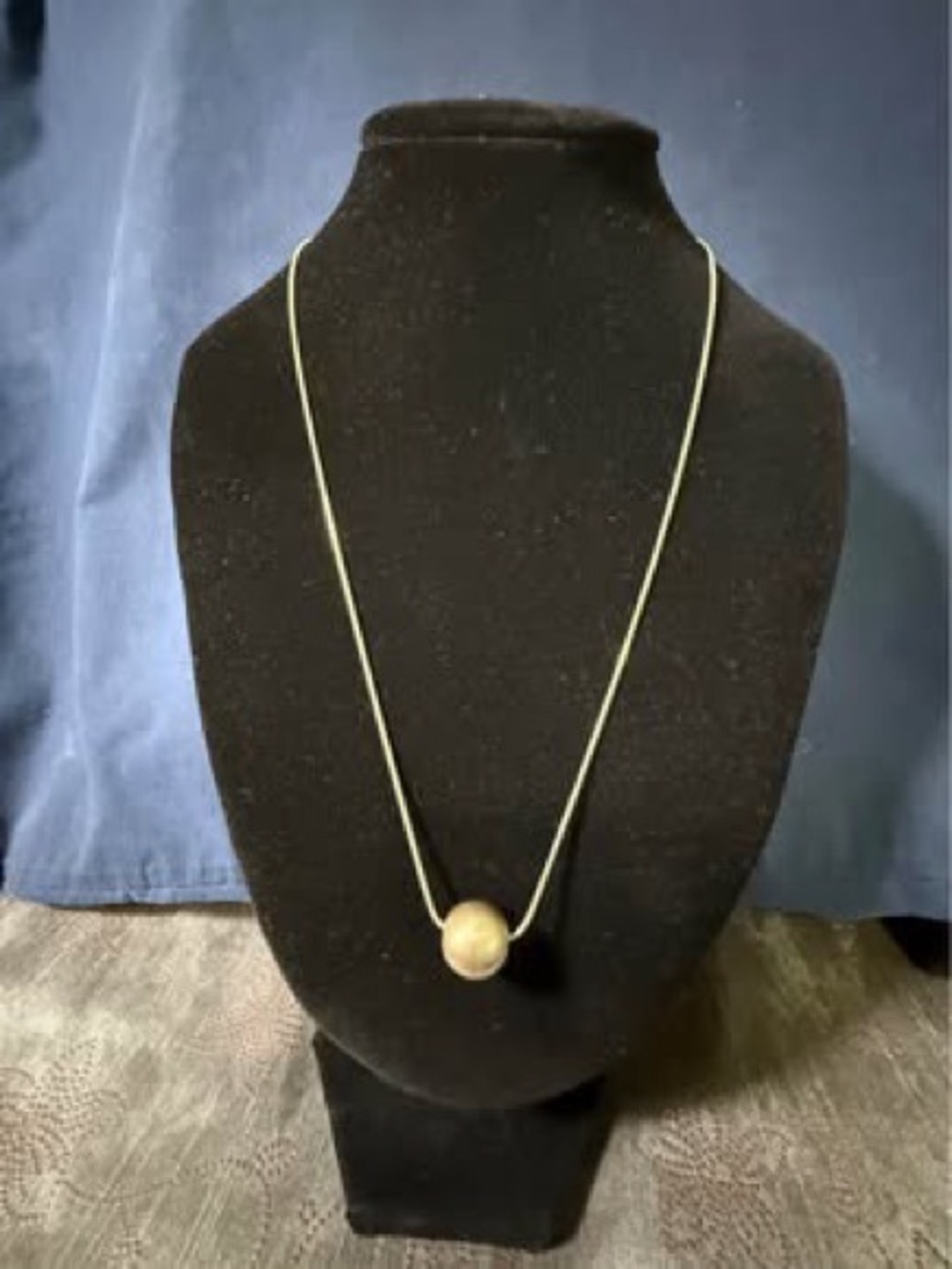 Sterling Silver Necklace with a Sterling Ball Pendant